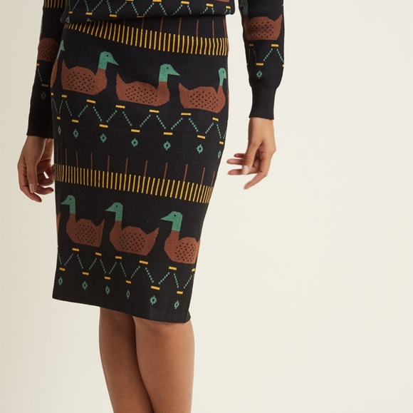 Modcloth Dresses & Skirts - Pepalove Modcloth  Duck Black Sweater Skirt Medium